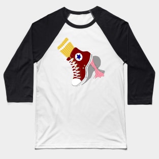 Vintage Sticky Shoe Design Baseball T-Shirt